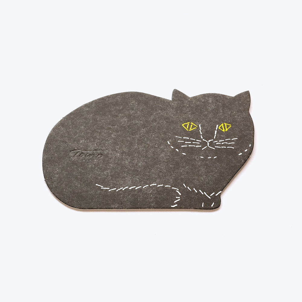 Tomotake Black Cat Letterpress Paper Coasters made in Japan by Classiky