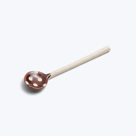 Dotted Brown Spoon made in Japan by Minoyaki