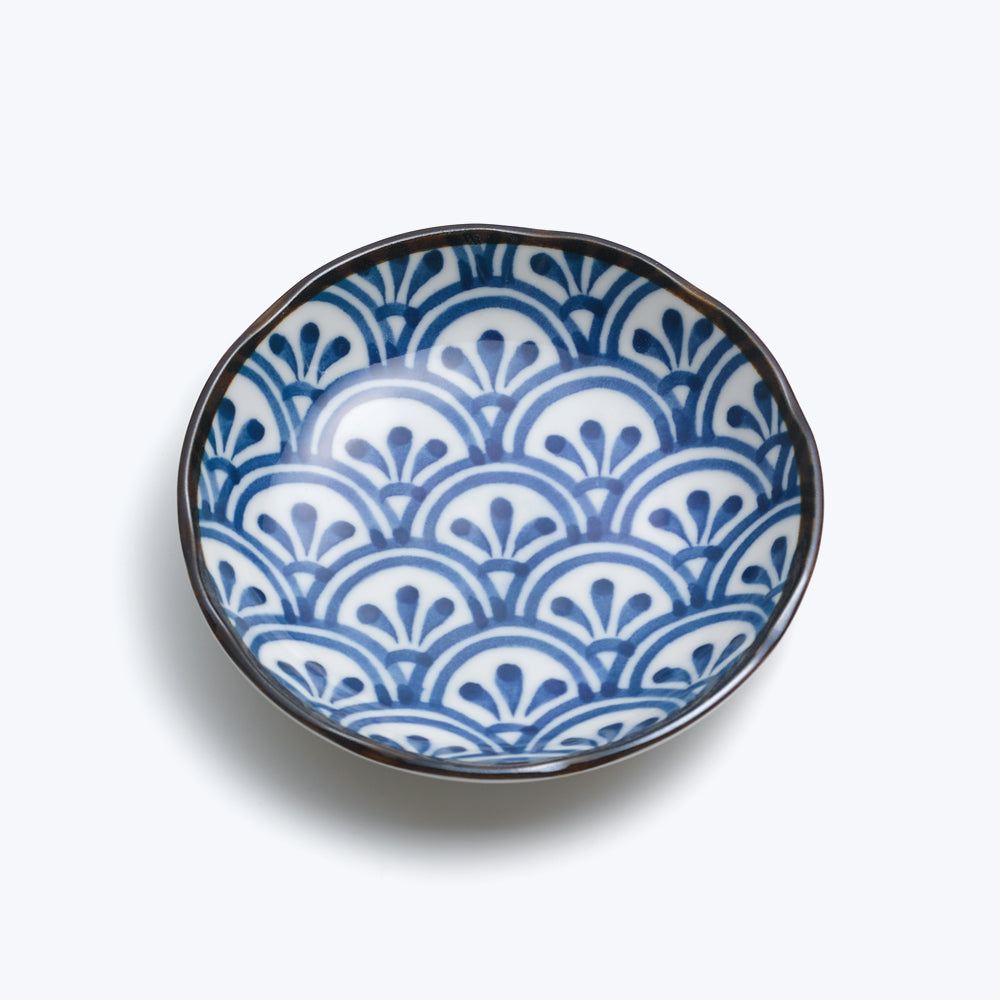 Edo Seigaiha Plate made in Japan by Minoyaki
