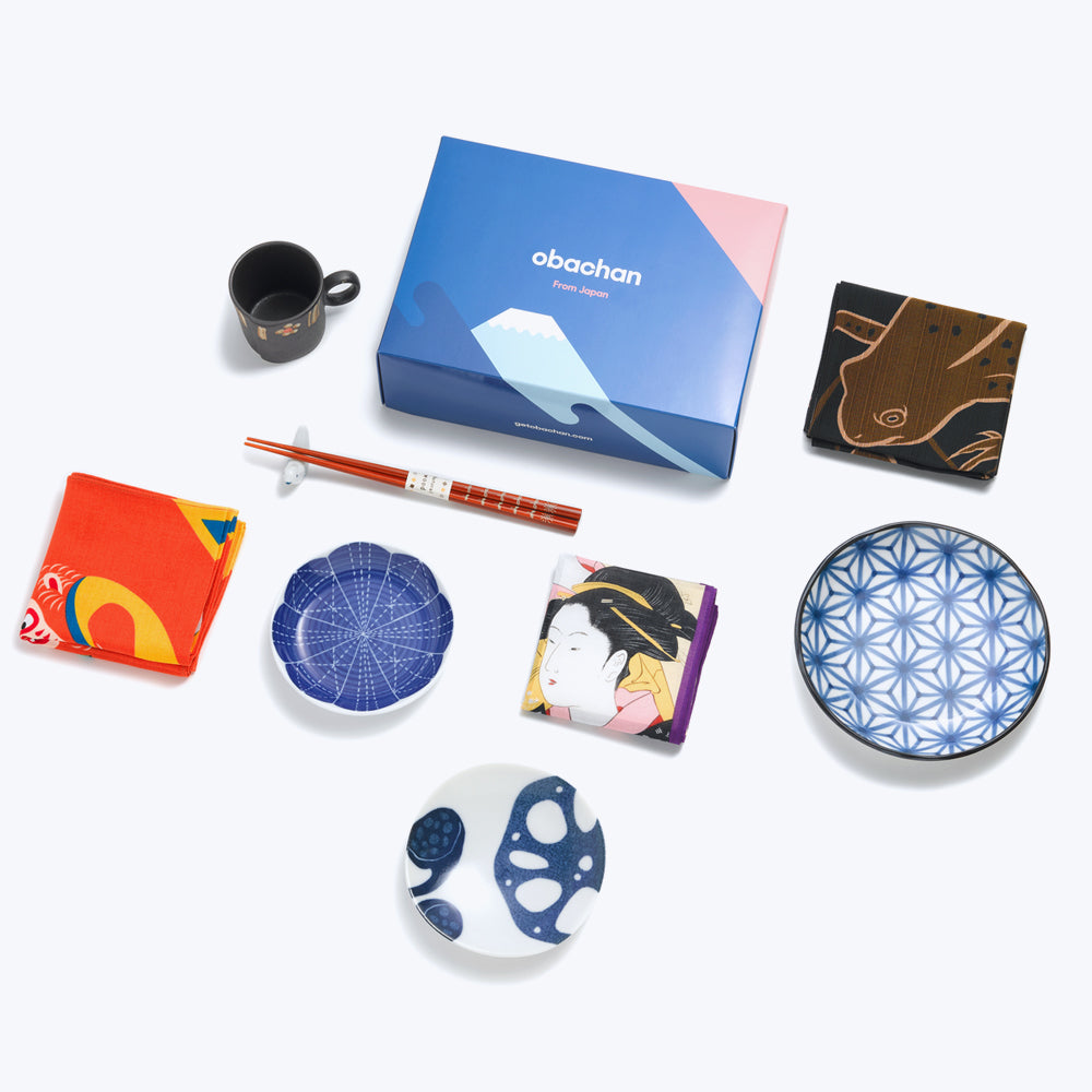Obachan Gift Box with homewares, textiles, stationery and snacks